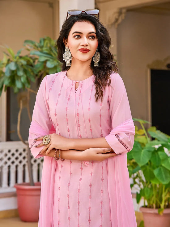 Amrah Wholesale Dhruvi 436 Cotton Kurti Pant Dupatta Set - Amrah Wholesale
