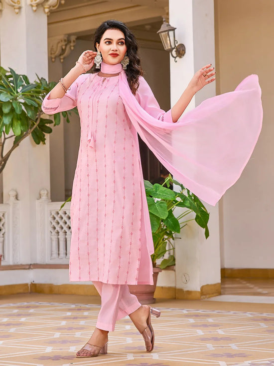 Amrah Wholesale Dhruvi 436 Cotton Kurti Pant Dupatta Set - Amrah Wholesale
