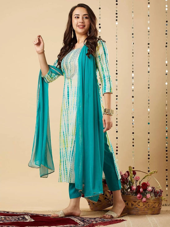 Amrah Wholesale Dhruvi 446 Viscose Kurti Pant Dupatta Set - Amrah Wholesale