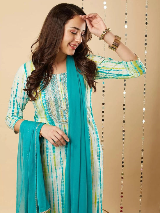 Amrah Wholesale Dhruvi 446 Viscose Kurti Pant Dupatta Set - Amrah Wholesale