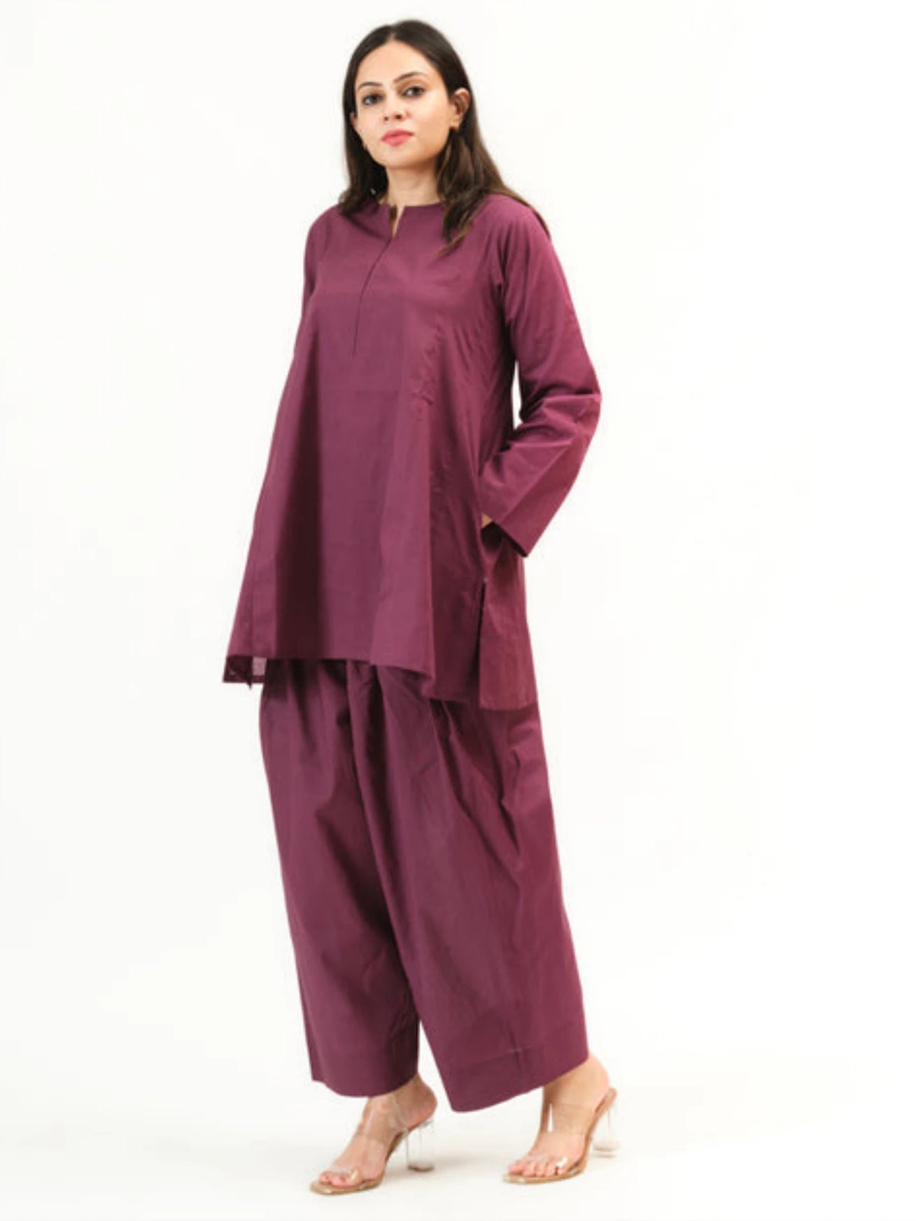 Amrah Wholesale Dhruvi 473 Chanderi Silk Plain Kurti Pant Set