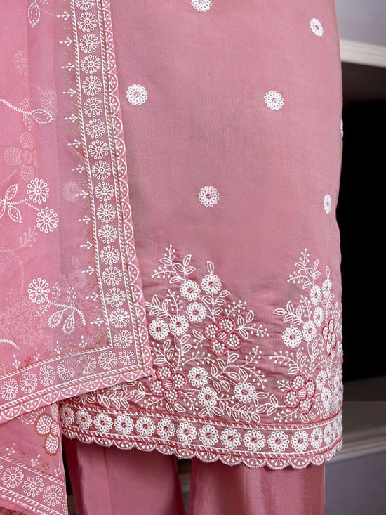 Amrah Wholesale Dhruvi 487 Silk Blend Kurti Pant Dupatta Set