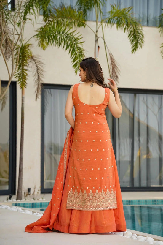 Amrah Wholesale Dhuakira 01 Chinon Silk Kurti Pant Dupatta Set - Amrah Wholesale