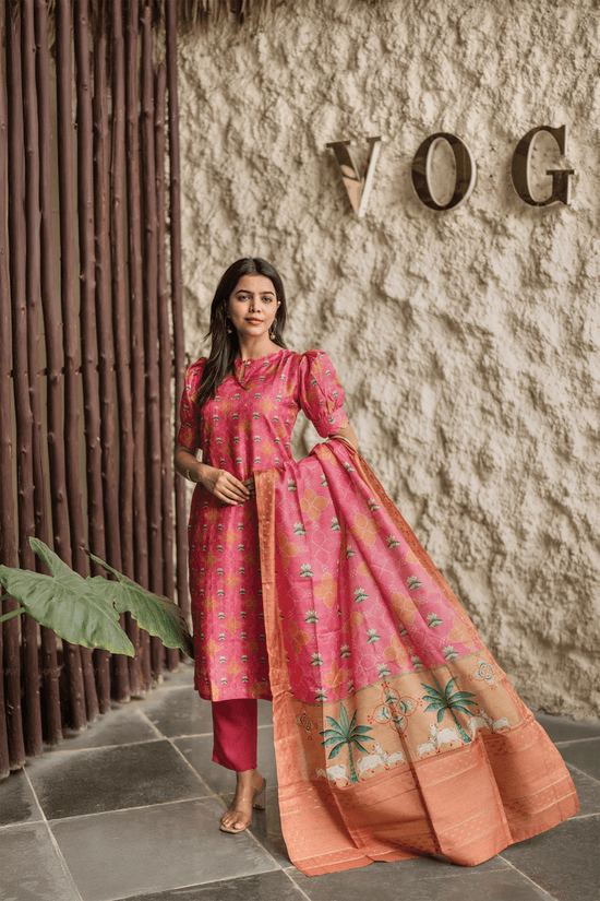 Amrah Wholesale Dhuesha 01 Crepe Printed Kurti Pant Dupatta Set - Amrah Wholesale