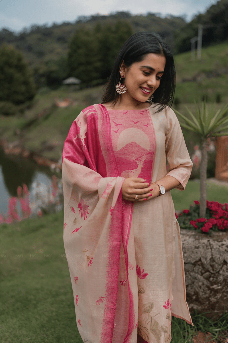 Amrah Wholesale Dhufreya 01 Zarna Silk Printed Kurti Pant Dupatta Set - Amrah Wholesale