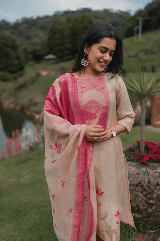 Amrah Wholesale Dhufreya 01 Zarna Silk Printed Kurti Pant Dupatta Set - Amrah Wholesale