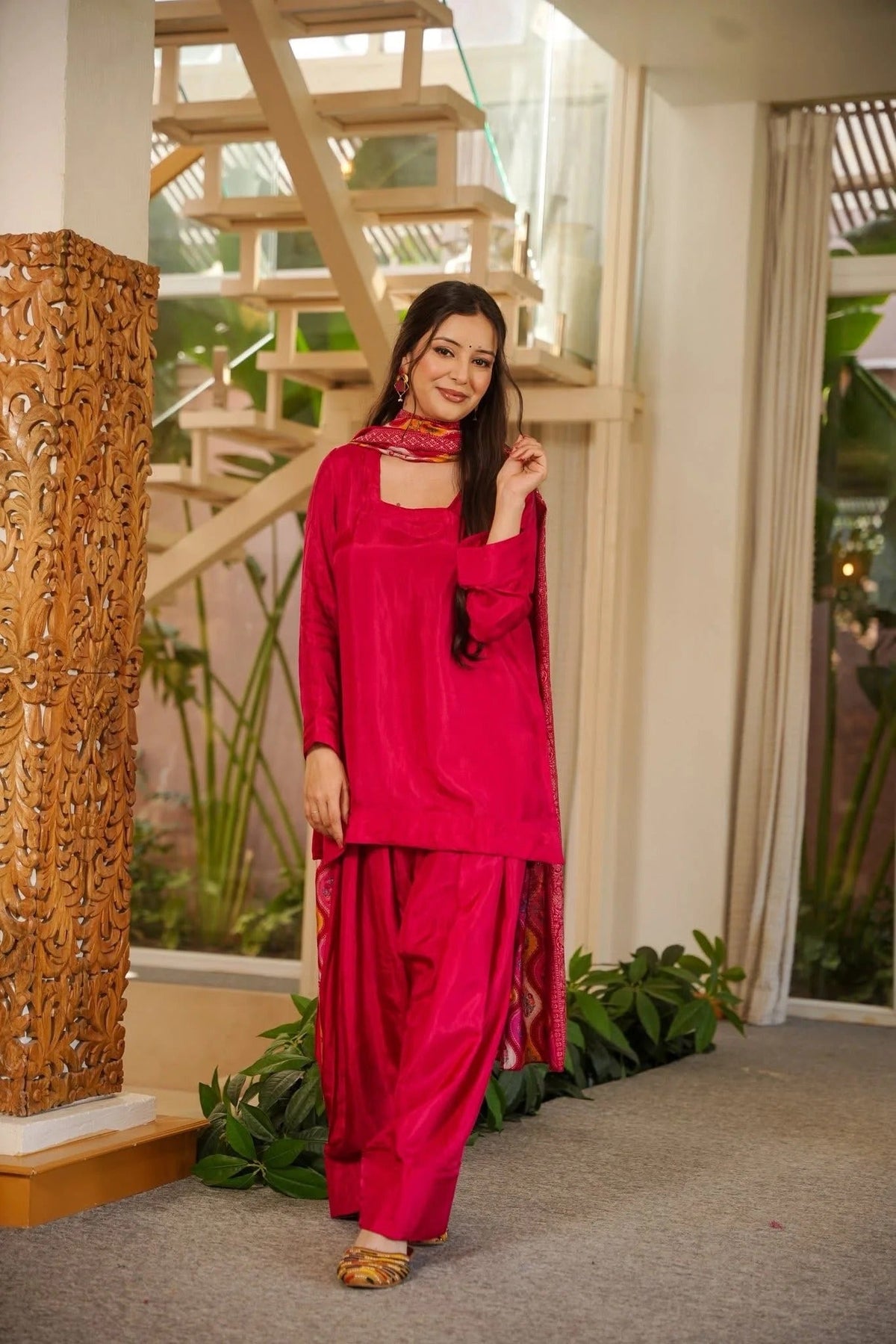 Amrah Wholesale Dhujannat 01 Chinon Kurti Pant Dupatta Set - Amrah Wholesale