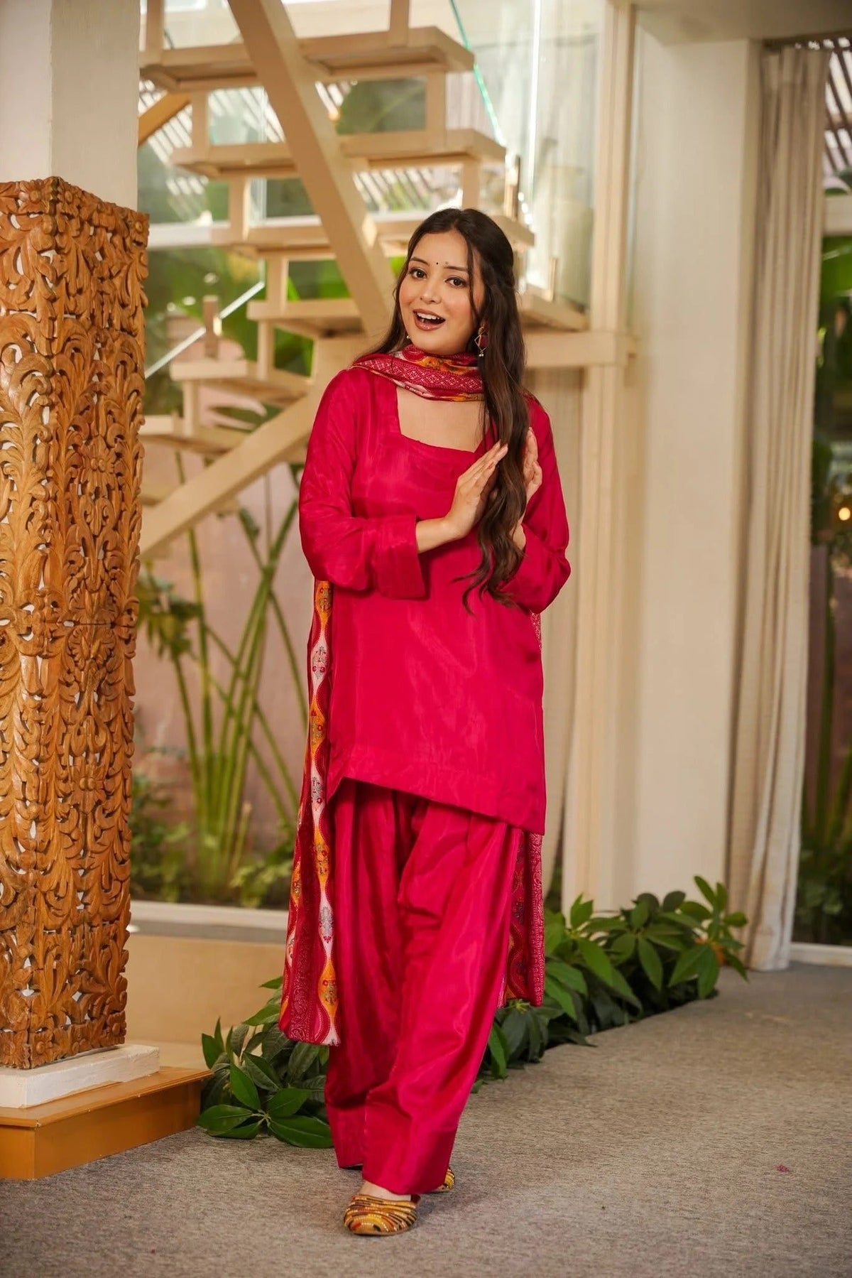 Amrah Wholesale Dhujannat 01 Chinon Kurti Pant Dupatta Set - Amrah Wholesale
