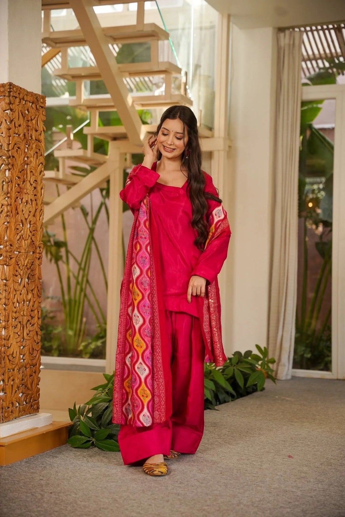 Amrah Wholesale Dhujannat 01 Chinon Kurti Pant Dupatta Set - Amrah Wholesale