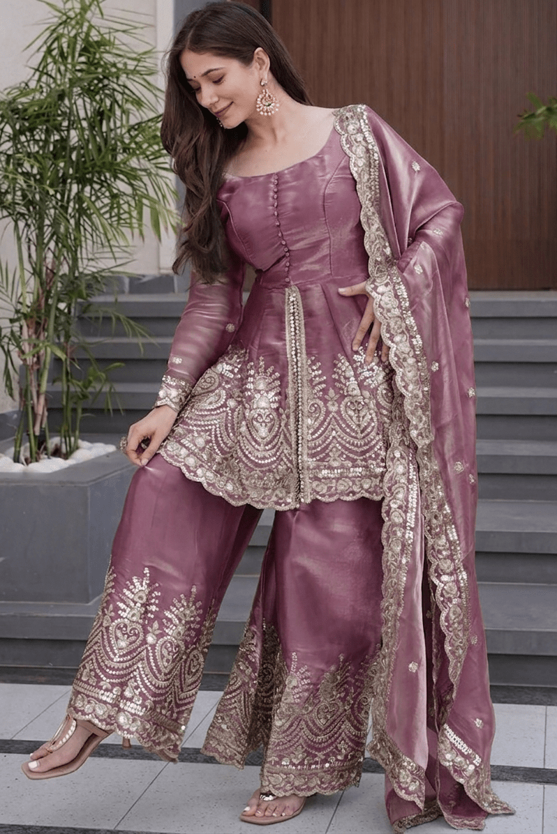 Amrah Wholesale Dhukritika 01 Fandy Silk Embroidered Kurti Pant Dupatta Set - Amrah Wholesale