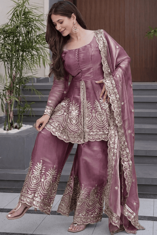 Amrah Wholesale Dhukritika 01 Fandy Silk Embroidered Kurti Pant Dupatta Set - Amrah Wholesale
