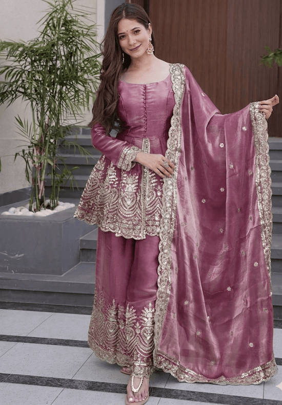 Amrah Wholesale Dhukritika 01 Fandy Silk Embroidered Kurti Pant Dupatta Set - Amrah Wholesale