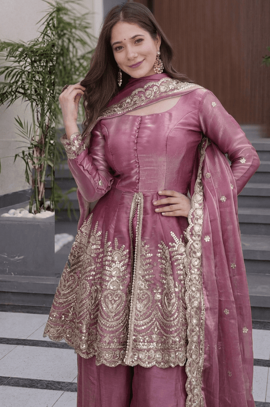 Amrah Wholesale Dhukritika 01 Fandy Silk Embroidered Kurti Pant Dupatta Set - Amrah Wholesale