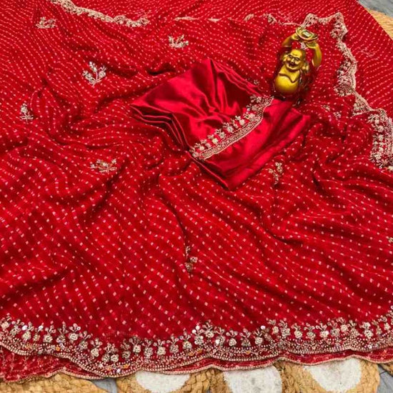 Amrah Wholesale DS 838 Georgette Bandhani Printed Saree Collection - Amrah Wholesale