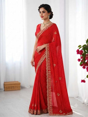 Amrah Wholesale DS 838 Georgette Bandhani Printed Saree Collection - Amrah Wholesale