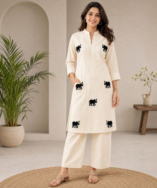 Amrah Wholesale Emily 109 Cotton Embroidered Kurti Pant Set