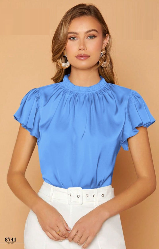 Amrah Wholesale Emily 8741 Colour Cotton Satin Western Top