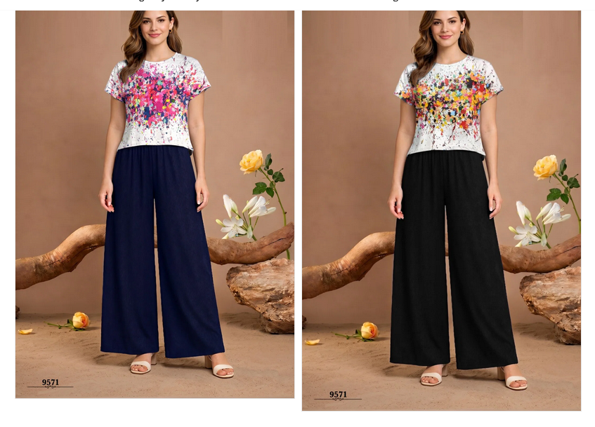 Amrah Wholesale Emily 9571 Rich Ny Printed Co Ord Set