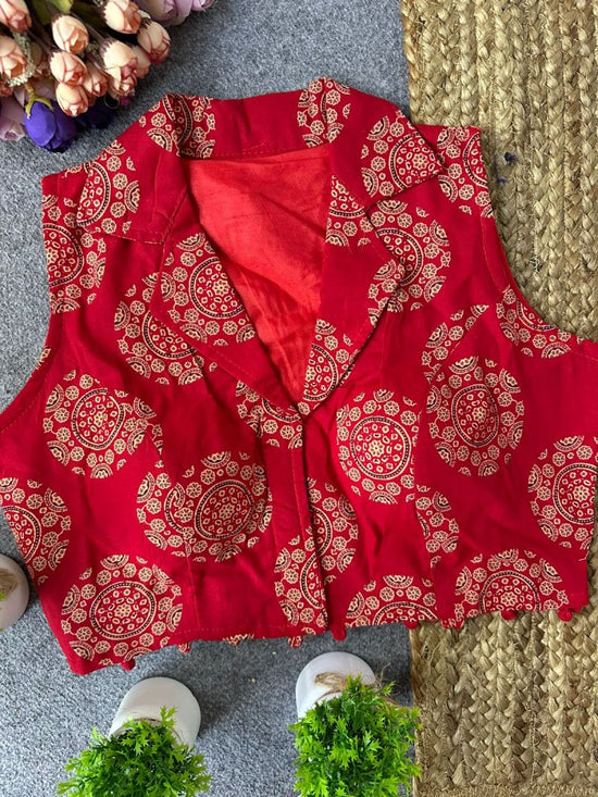 Amrah Wholesale Fab Ajrakh Collar Vol 1 Cotton Printed Blouse - Amrah Wholesale