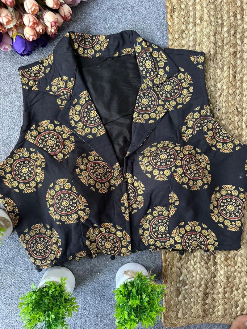 Amrah Wholesale Fab Ajrakh Collar Vol 1 Cotton Printed Blouse - Amrah Wholesale