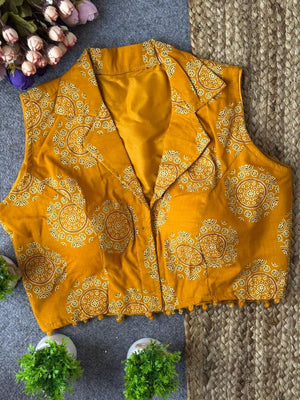 Amrah Wholesale Fab Ajrakh Collar Vol 1 Cotton Printed Blouse - Amrah Wholesale