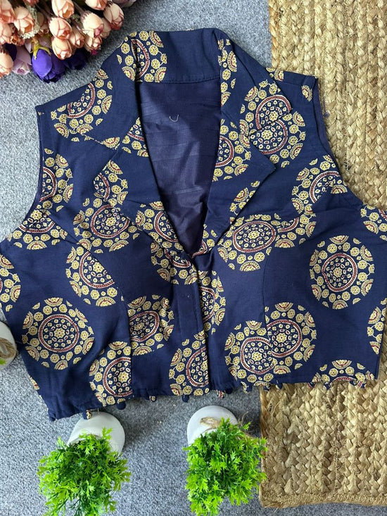 Amrah Wholesale Fab Ajrakh Collar Vol 1 Cotton Printed Blouse - Amrah Wholesale