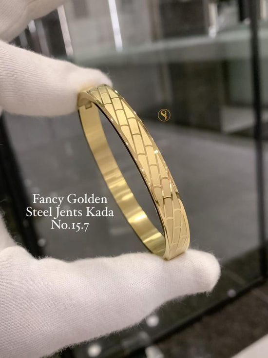 Amrah Wholesale Fancy Two Tone Golden Steel Kada