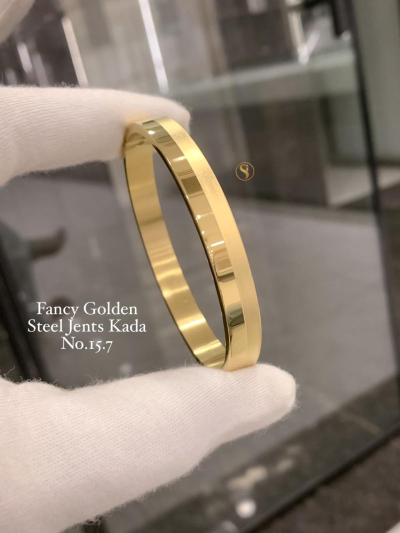 Amrah Wholesale Fancy Two Tone Golden Steel Kada