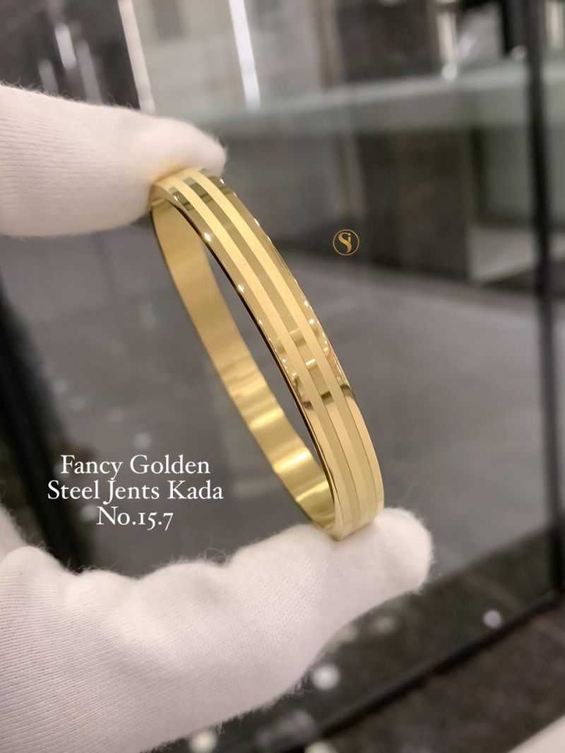 Amrah Wholesale Fancy Two Tone Golden Steel Kada