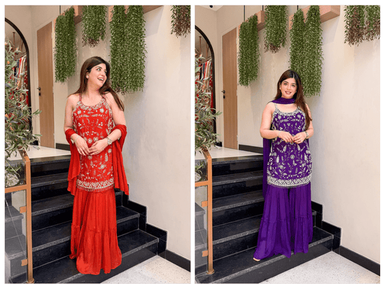 Amrah Wholesale Fiza 01 Chinon Embroidered Kurti Bottom Dupatta Set - Amrah Wholesale