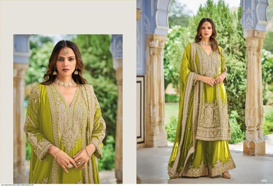 Amrah Wholesale Flora 1001 To 1005 Chinon Embroidered Dress Material
