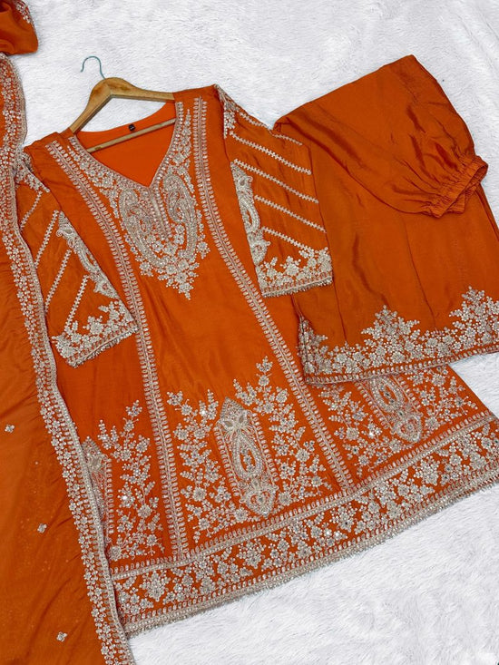 Amrah Wholesale Flora 1001 To 1005 Chinon Embroidered Dress Material