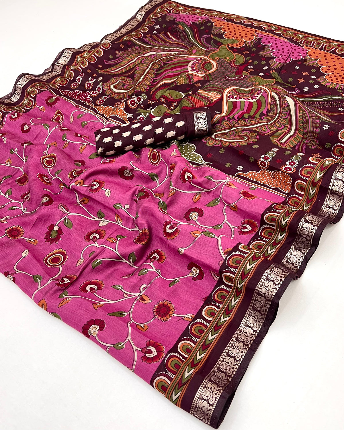 Amrah Wholesale Floral F 2001 To 2006 PV Cotton Printed Saree