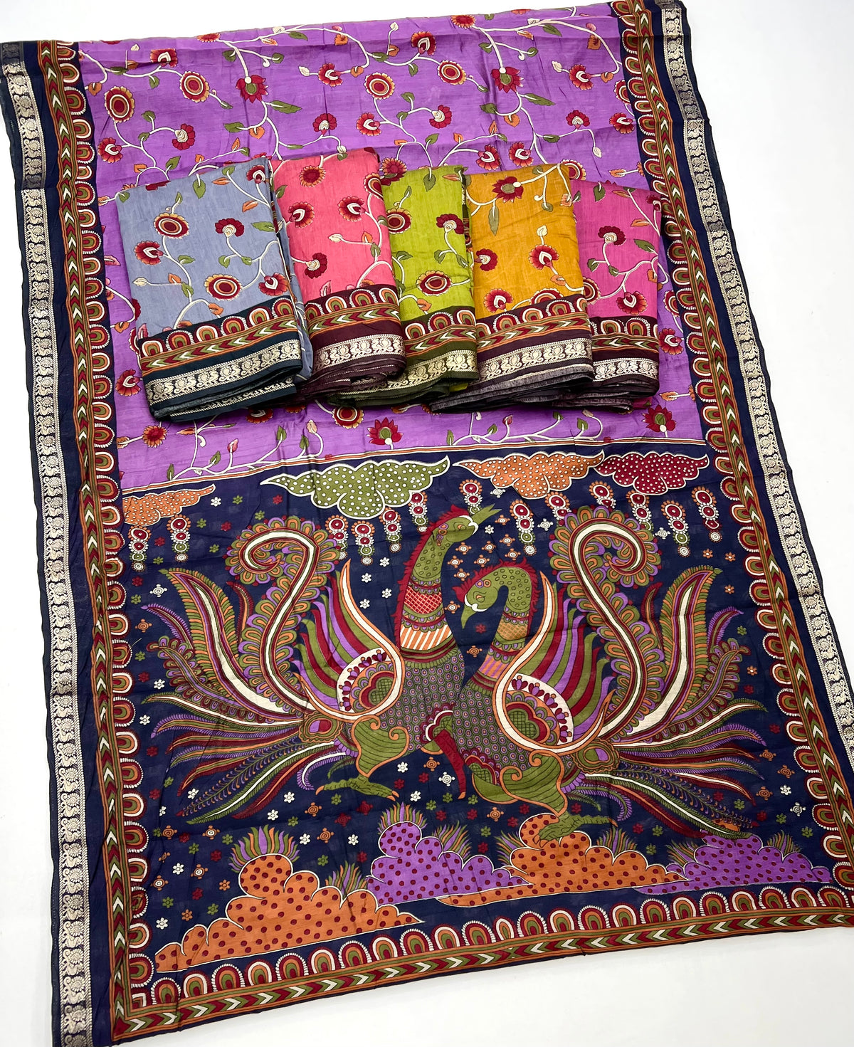 Amrah Wholesale Floral F 2001 To 2006 PV Cotton Printed Saree