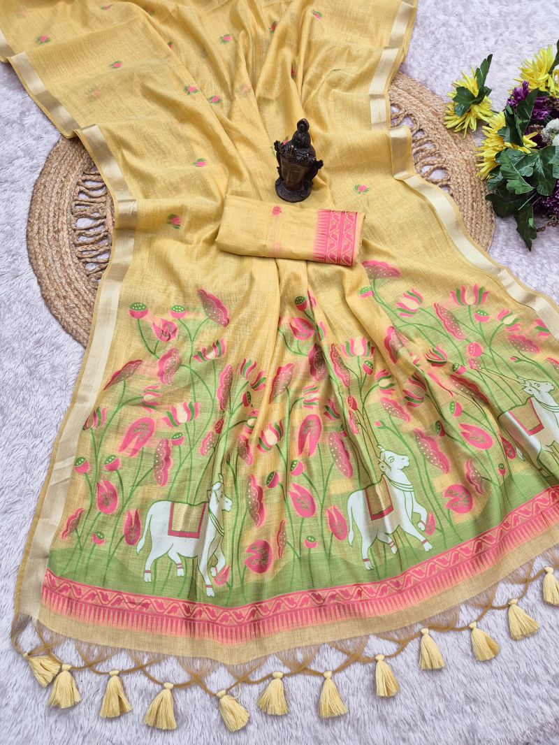 Amrah Wholesale Flower Vol 2 Soft Mul Cotton Weaving Zari Butti Work Saree