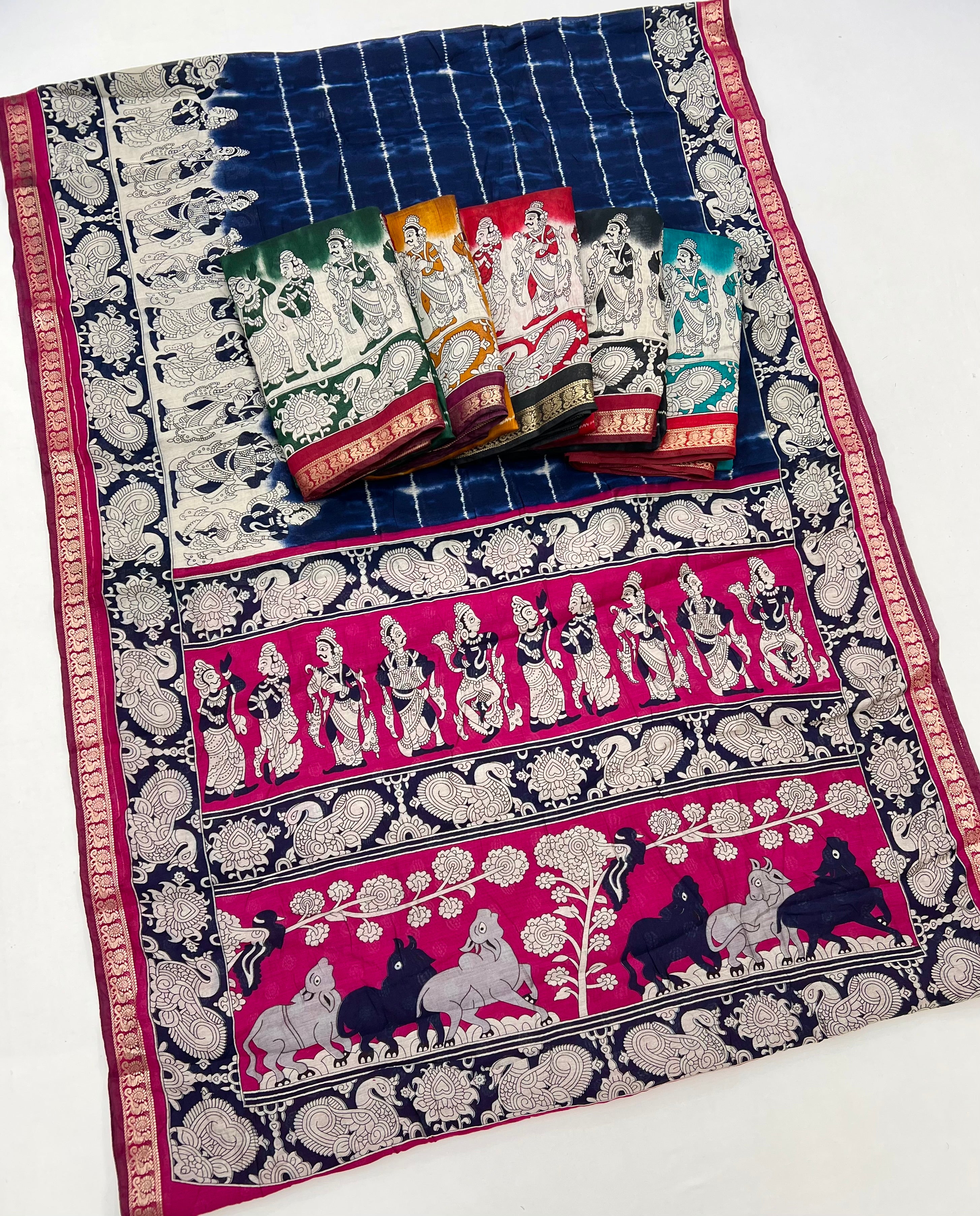 Amrah Wholesale Gaiya A 7001 To 7006 PV Cotton Saree