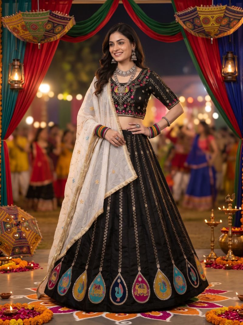 Amrah Wholesale Garbi Vol 1 Roman Silk Lehenga Choli