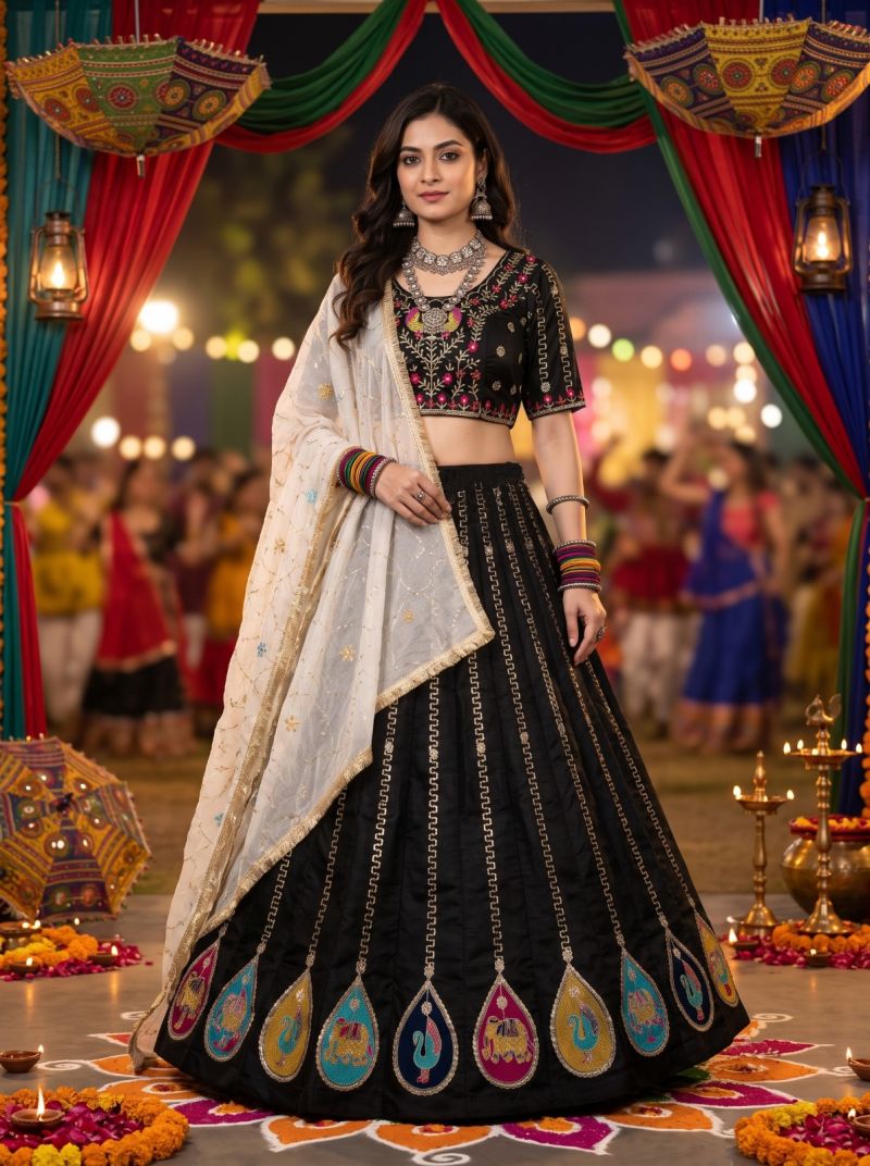 Amrah Wholesale Garbi Vol 1 Roman Silk Lehenga Choli