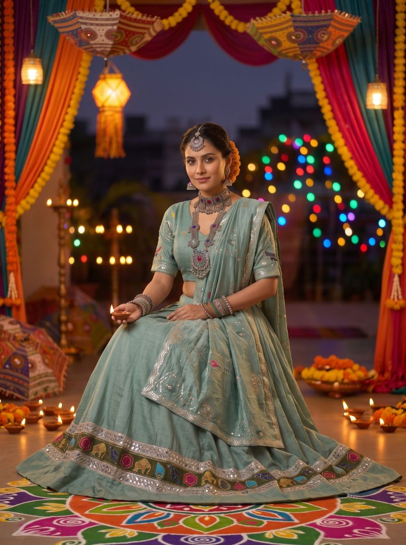 Amrah Wholesale Garbi Vol 1 Roman Silk Lehenga Choli