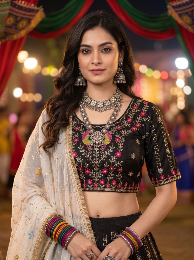 Amrah Wholesale Garbi Vol 1 Roman Silk Lehenga Choli
