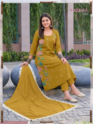 Amrah Wholesale Garimaa Vol 1 Roman Silk Kurti Pant Dupatta Set - Amrah Wholesale