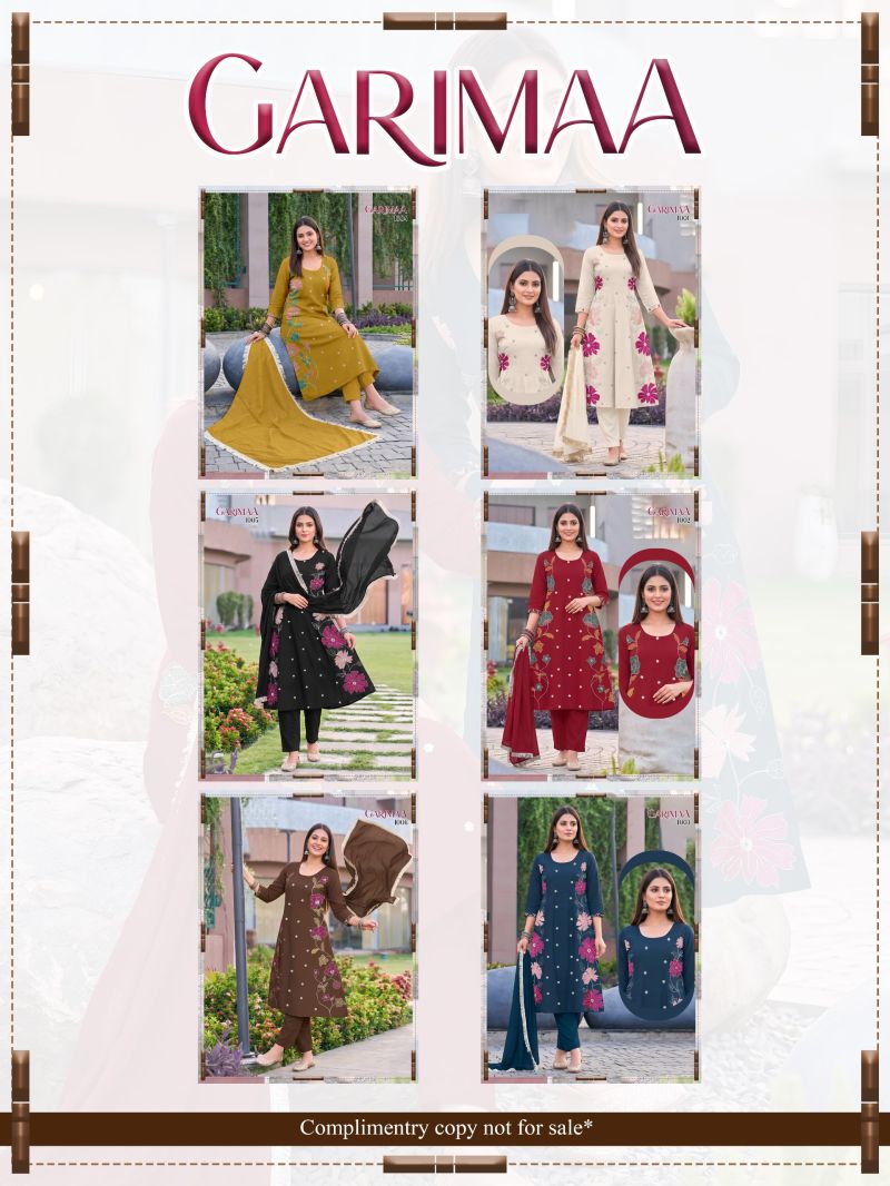 Amrah Wholesale Garimaa Vol 1 Roman Silk Kurti Pant Dupatta Set - Amrah Wholesale