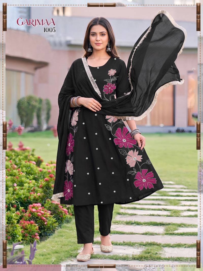 Amrah Wholesale Garimaa Vol 1 Roman Silk Kurti Pant Dupatta Set - Amrah Wholesale