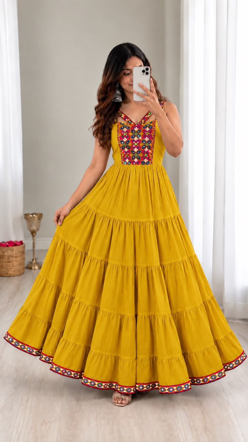 Amrah Wholesale Ghumati Vol 1 Rayon Gamthi Work Long Gown