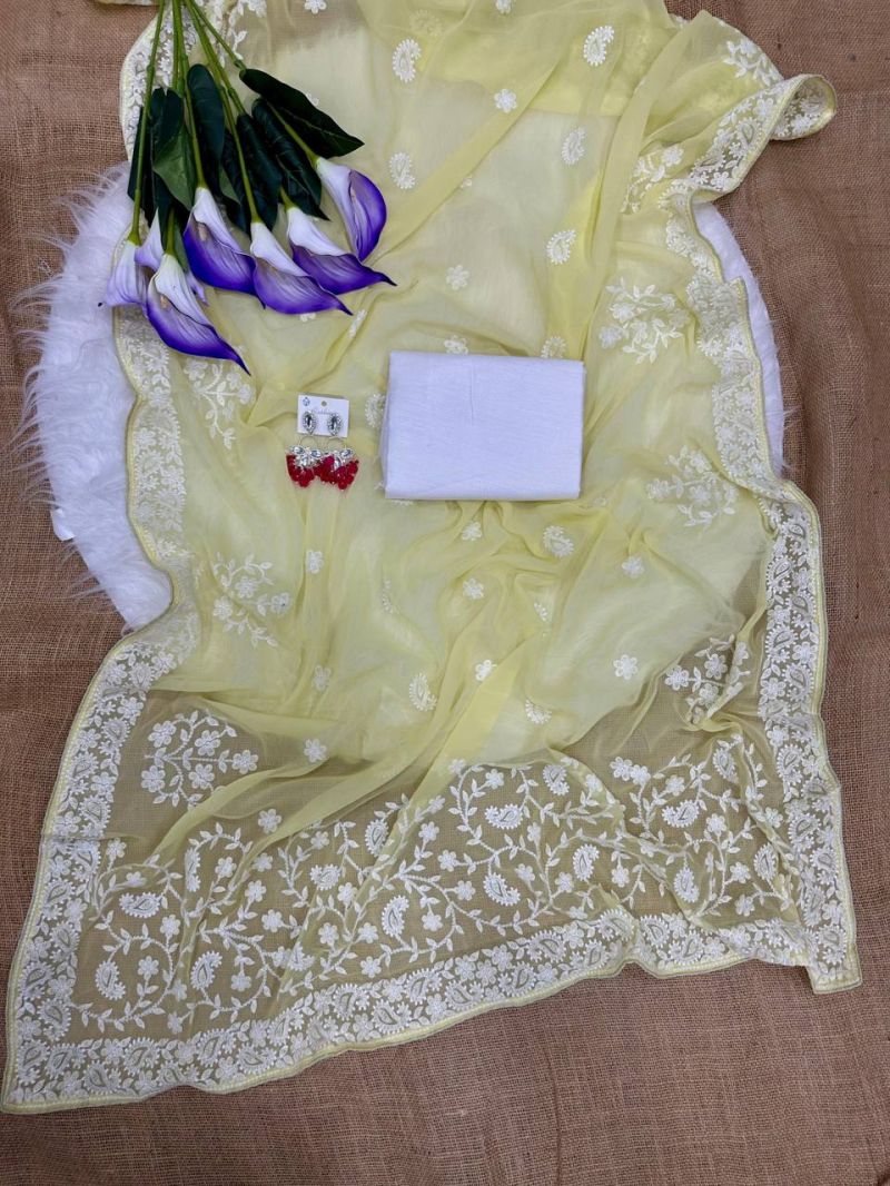 Amrah Wholesale Gopi 1 Georgette Chikankari Saree