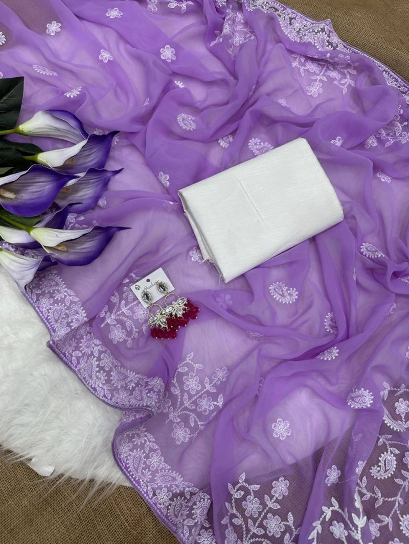 Amrah Wholesale Gopi 1 Georgette Chikankari Saree