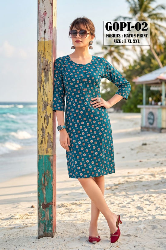 Amrah Wholesale Gopi 2 Rayon Floral Printed Kurti