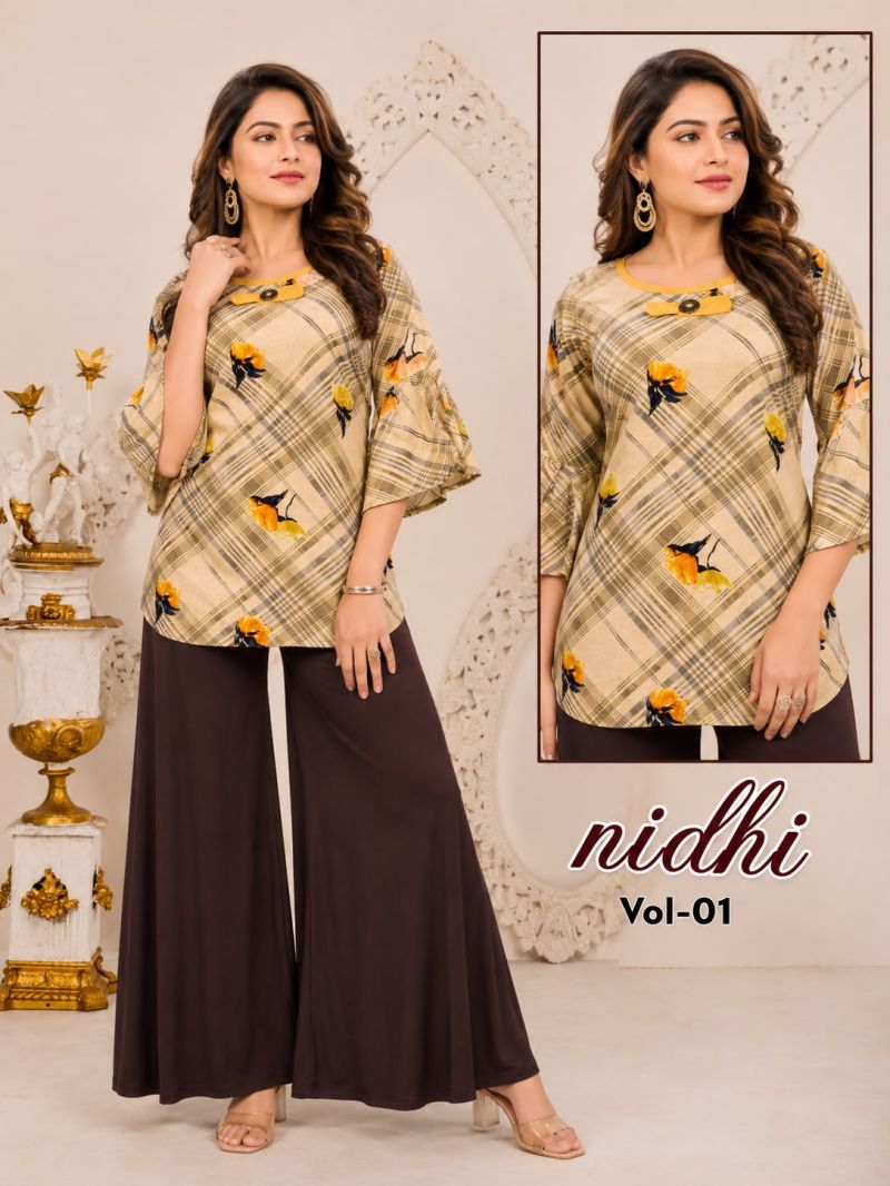 Amrah Wholesale Hiaara Nidhi Vol 1 Rayon Printed Short Tops - Amrah Wholesale