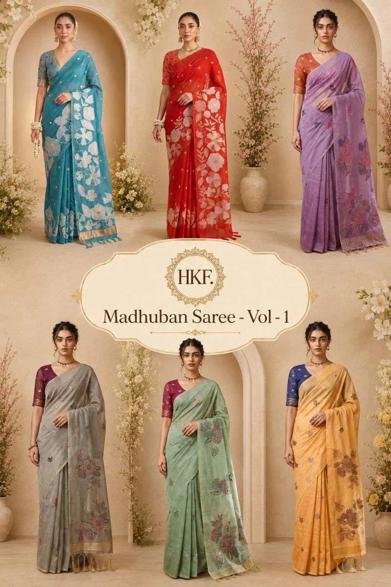 Amrah Wholesale Hkf Madhuban Saree Vol 1 Soft Cotton Fancy Saree