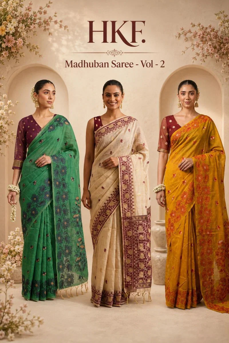 Amrah Wholesale Hkf Madhuban Saree Vol 2 Soft Cotton Saree